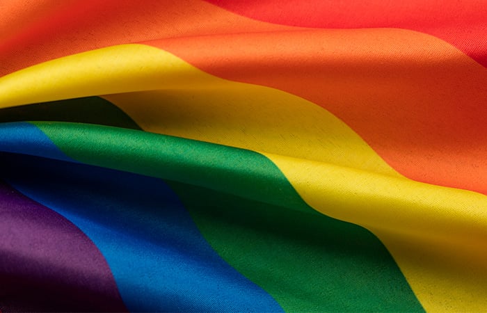 Image of a rainbow pride flag
