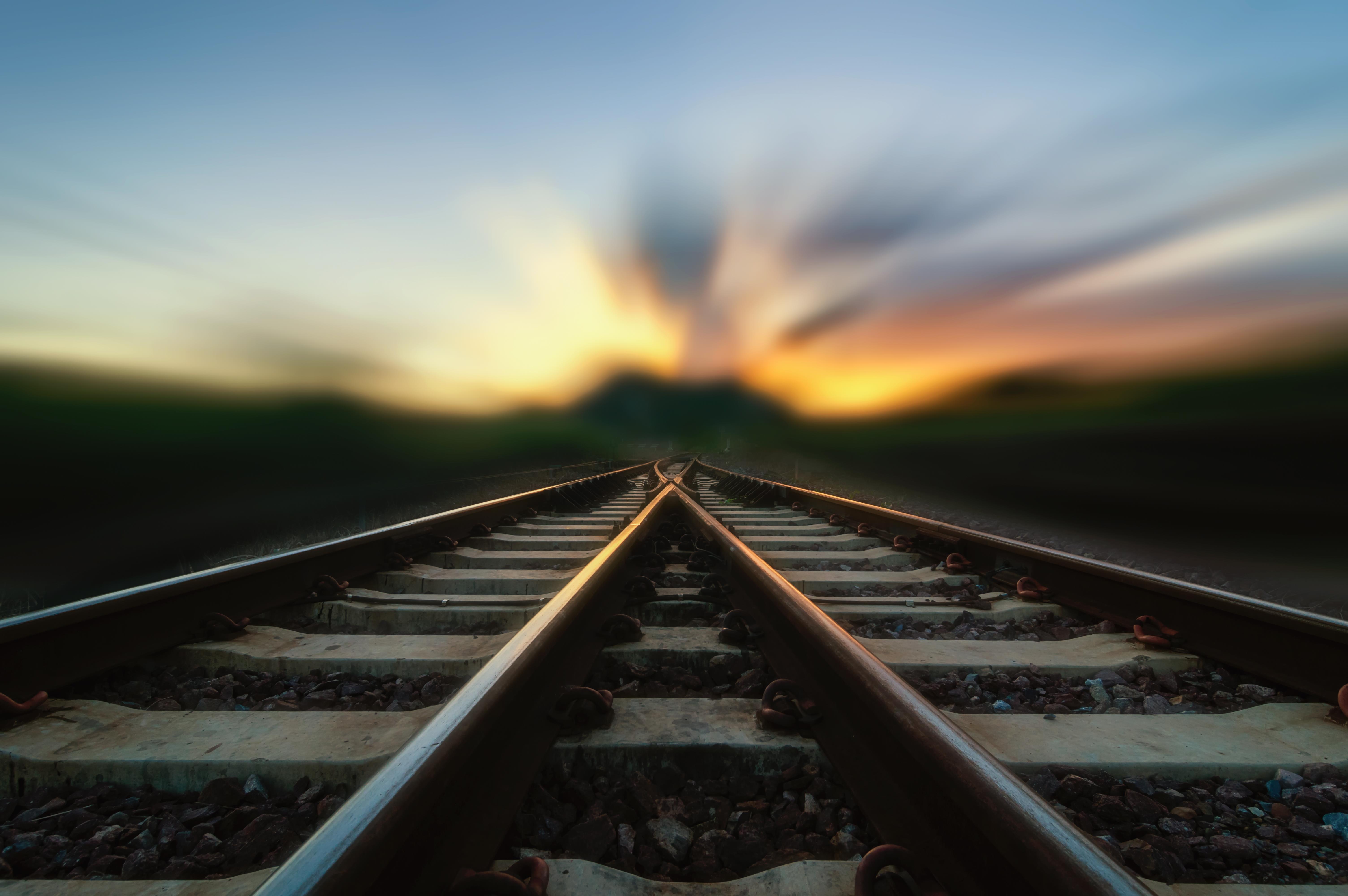 Image of railroad tracks converging