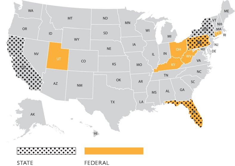 SUD Treatment Center and Recovery Home Criminal Prosecutions, by State